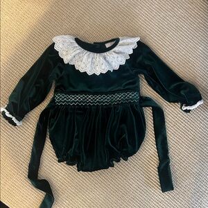 Smockingbird Christmas Green Velvet Bubble